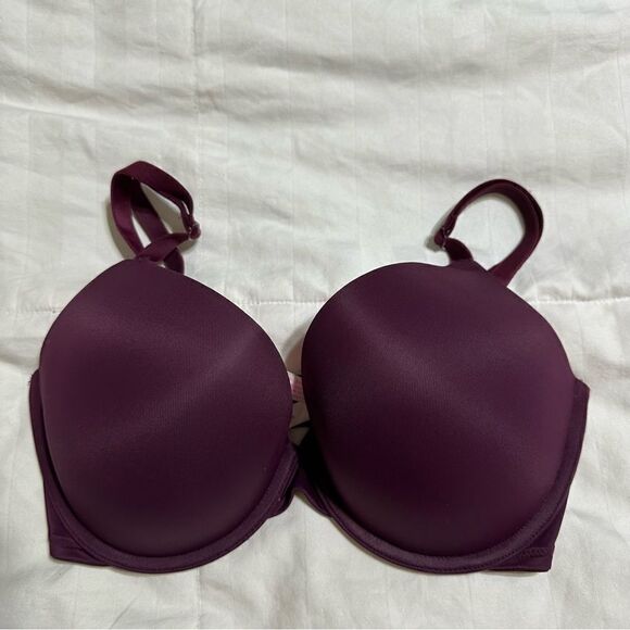 PINK Victoria’s Secret 32DD Maroon‎ Full Coverage Padded Bra - Picture 1 of 4